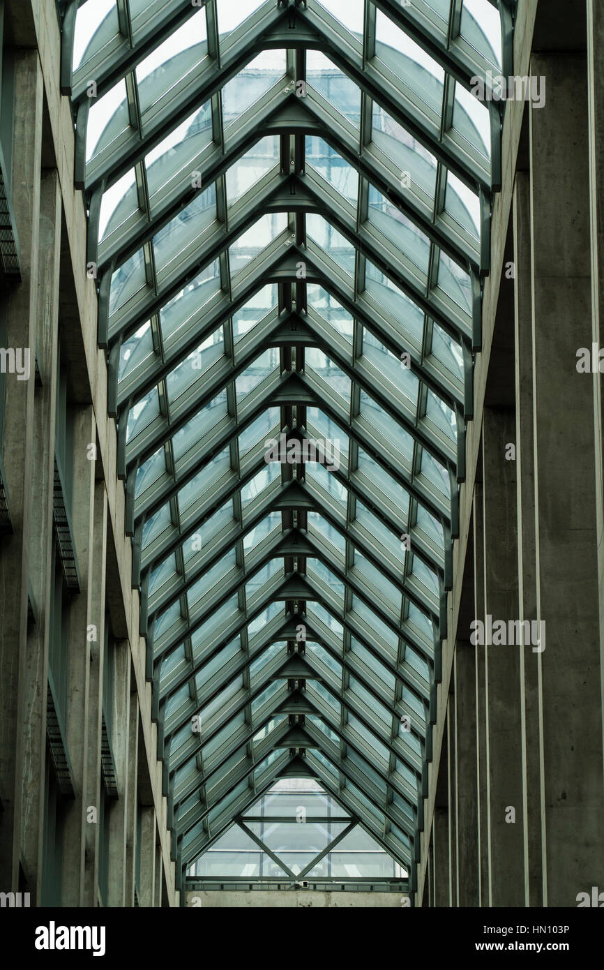 Skylights over one of the grand hallways of the National Gallery of Canada. Stock Photo