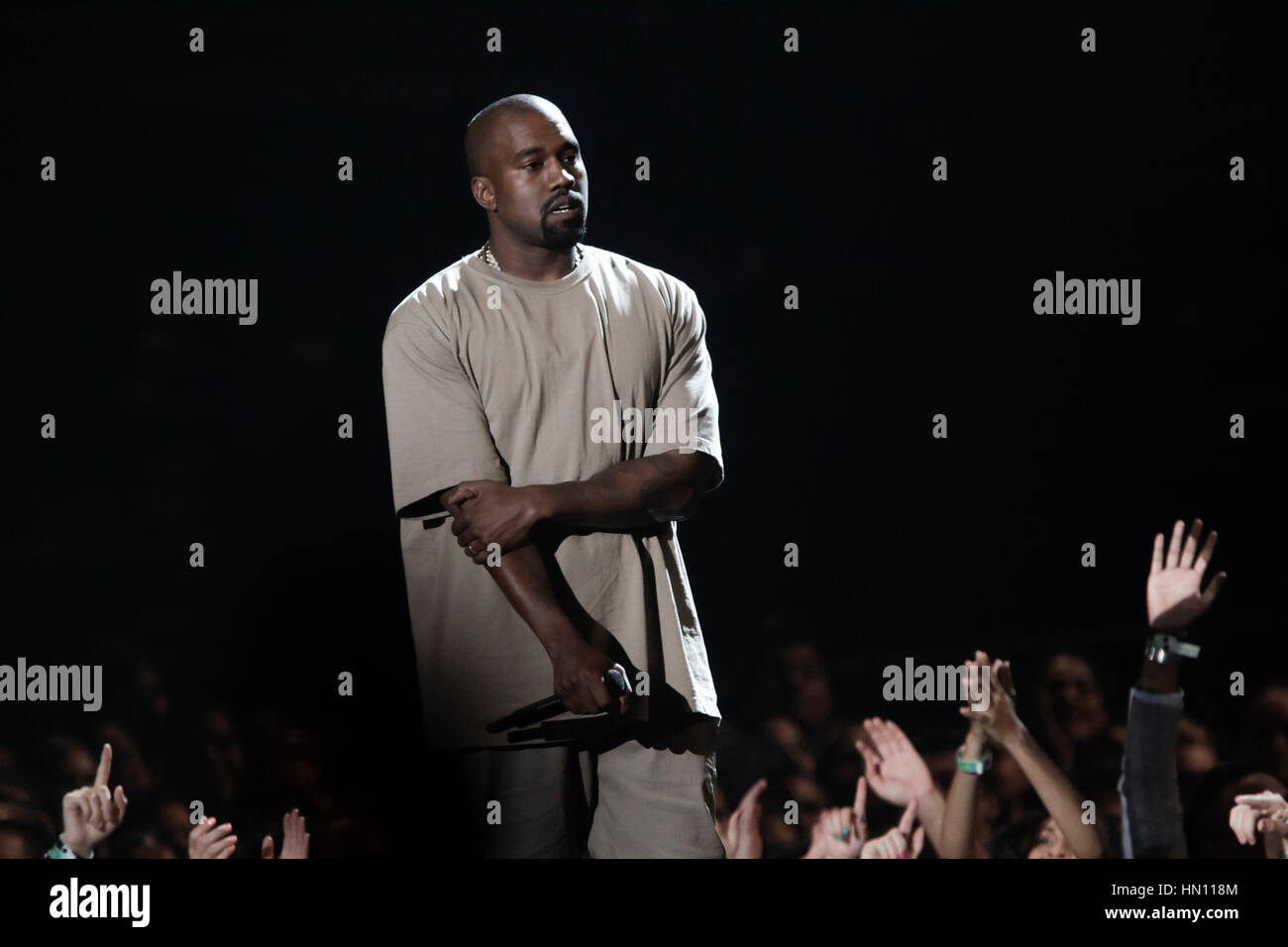 Rapper Kanye West at the MTV Video Music Awards on August 30, 2015 in Los Angeles. Photo by Francis Specker Stock Photo