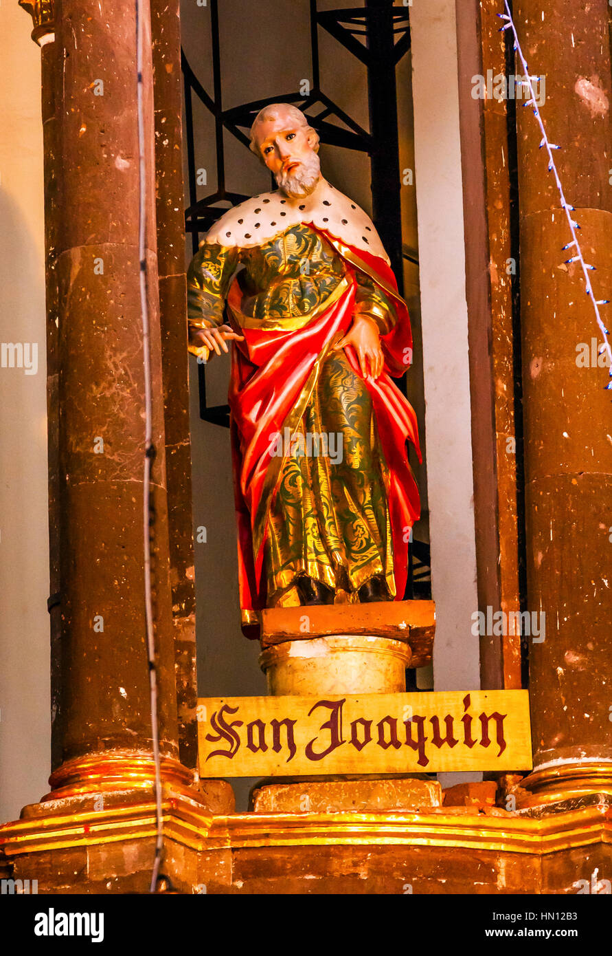 Saint Joaquin, Saint Joachim, Statue Mary's Father, Jesus Grandfather, Convent Immaculate Conception The Nuns San Miguel de Allende, Mexico. Convent o Stock Photo