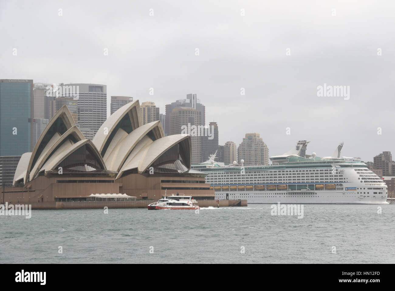 The Royal Caribbean International MS Voyager of the Seas ship docked at the Overseas Passenger