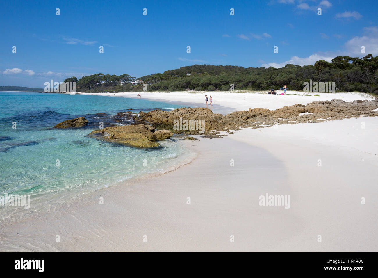 Chinamans Beach on the South Coast of New South Wales at Jervis Bay is renowned for its soft white sand, Jervis Bay,Australia Stock Photo