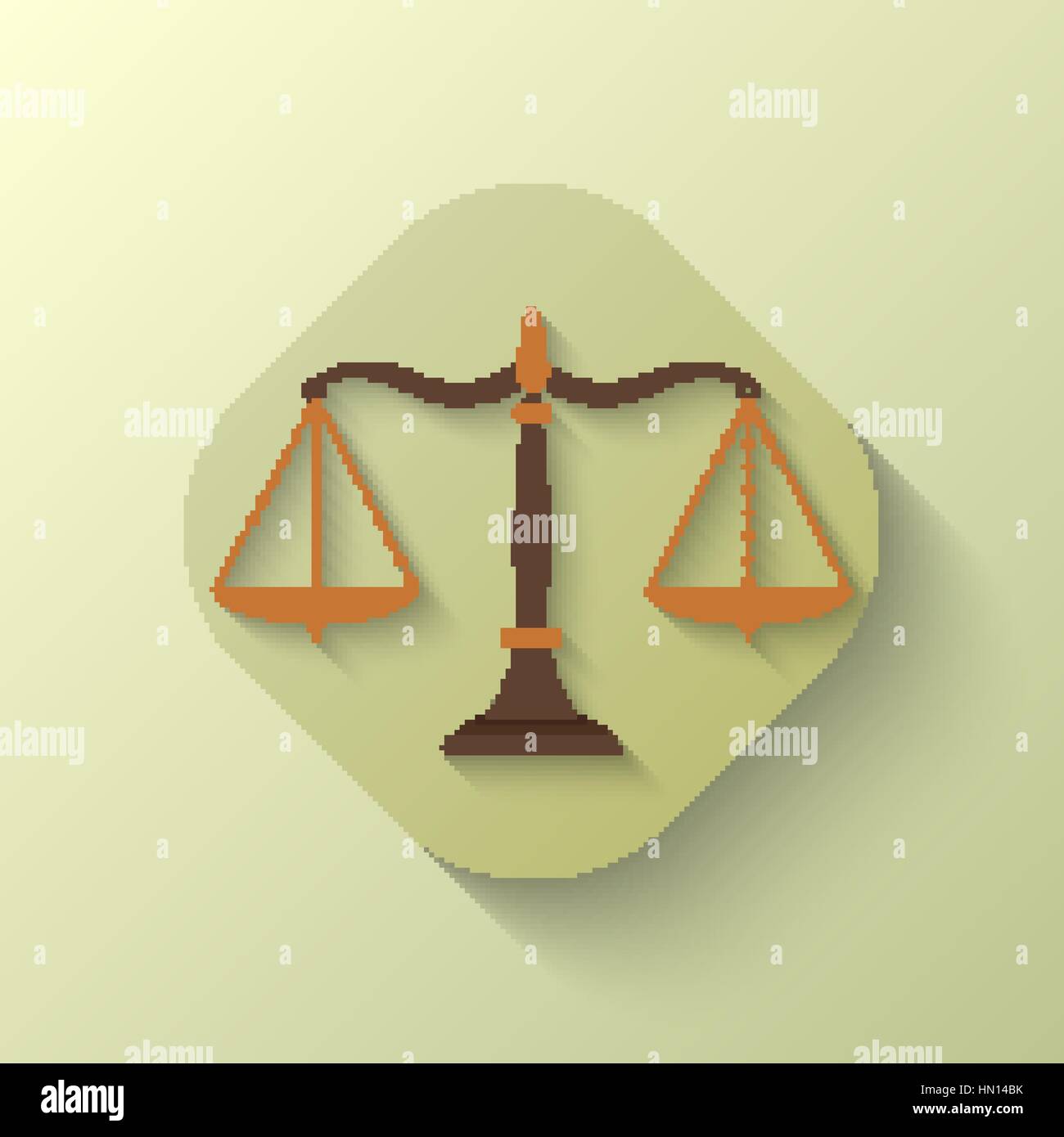 Scales of Justice icon. Weight balance. Flat. Shadow. Vector illustration for your design Stock Vector