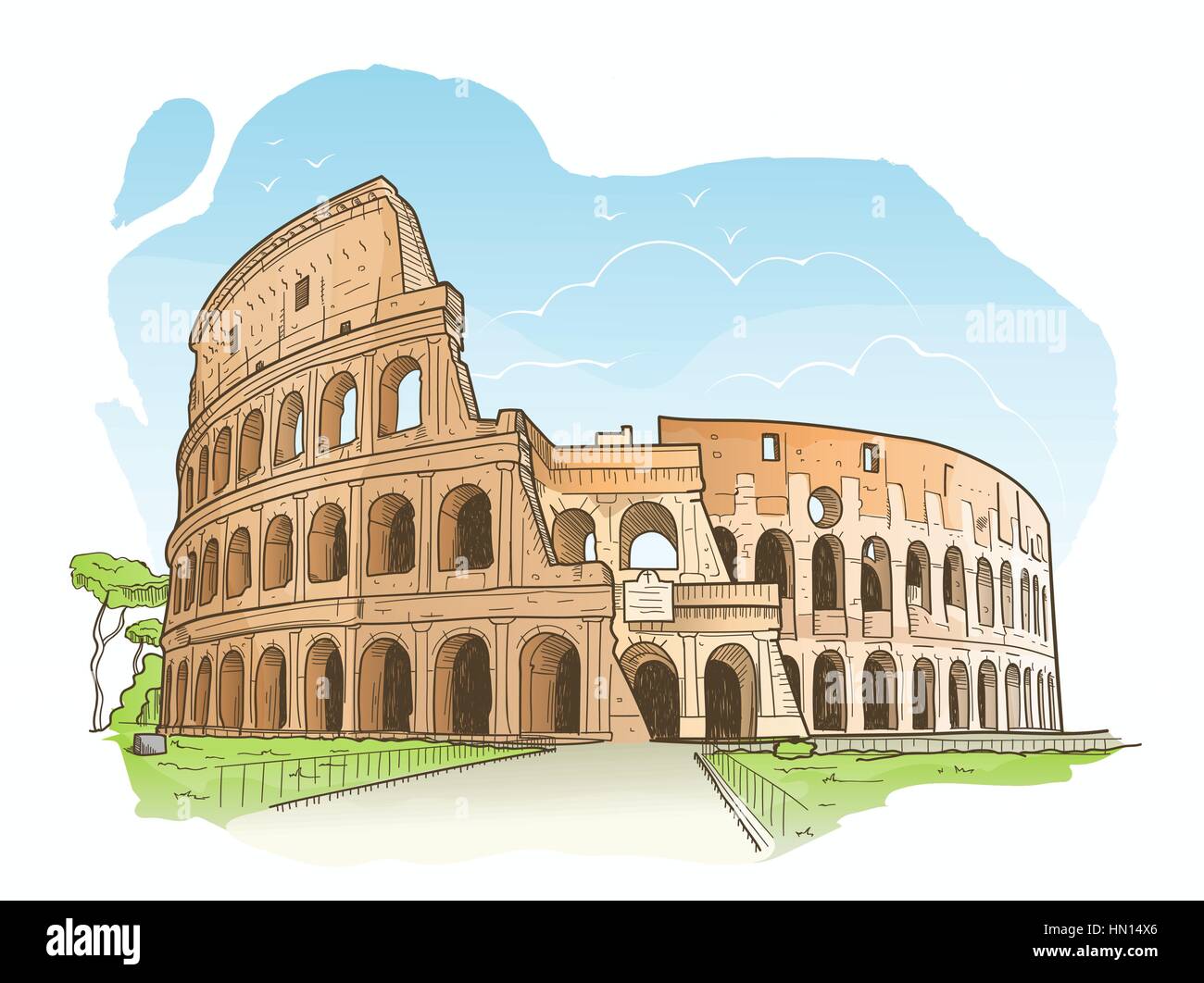 Sketch of the Colosseum, Rome Stock Vector Image & Art - Alamy