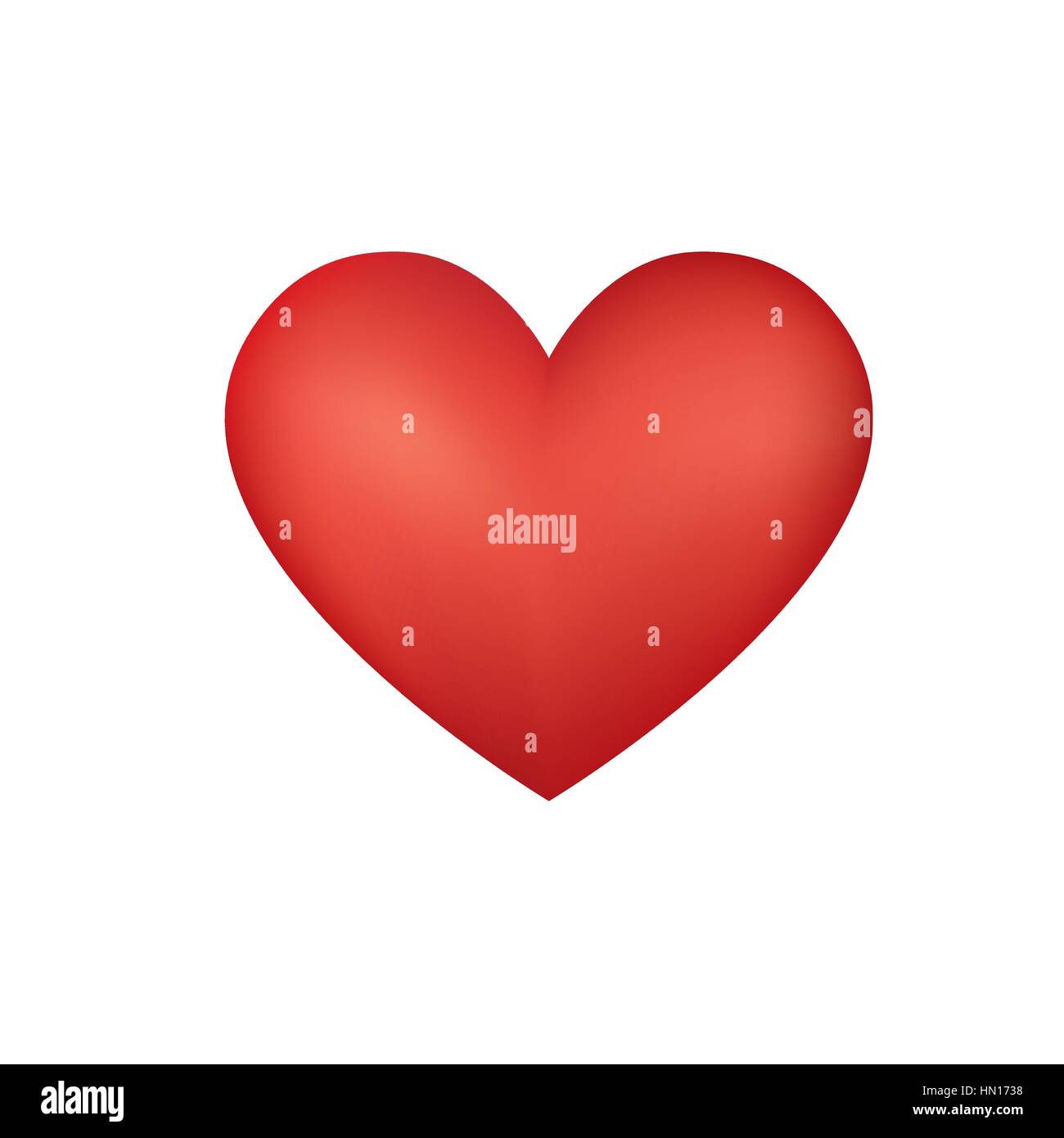 Red Valentine heart isolated over white background. Vector Stock Vector ...