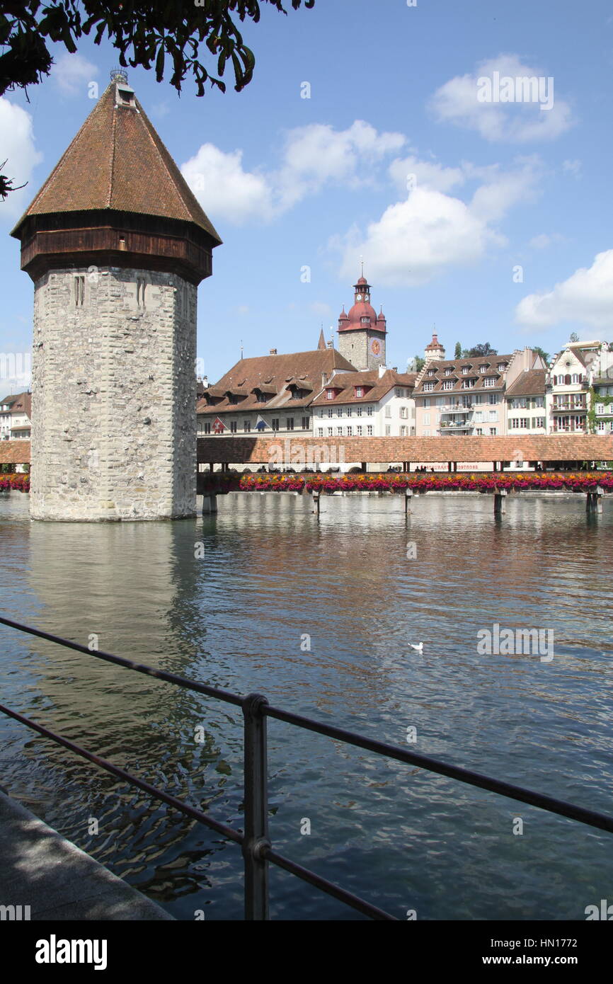 The Kapellbrucke (Chapel Bridge) in Lucerne Switzerland Stock Photo Alamy