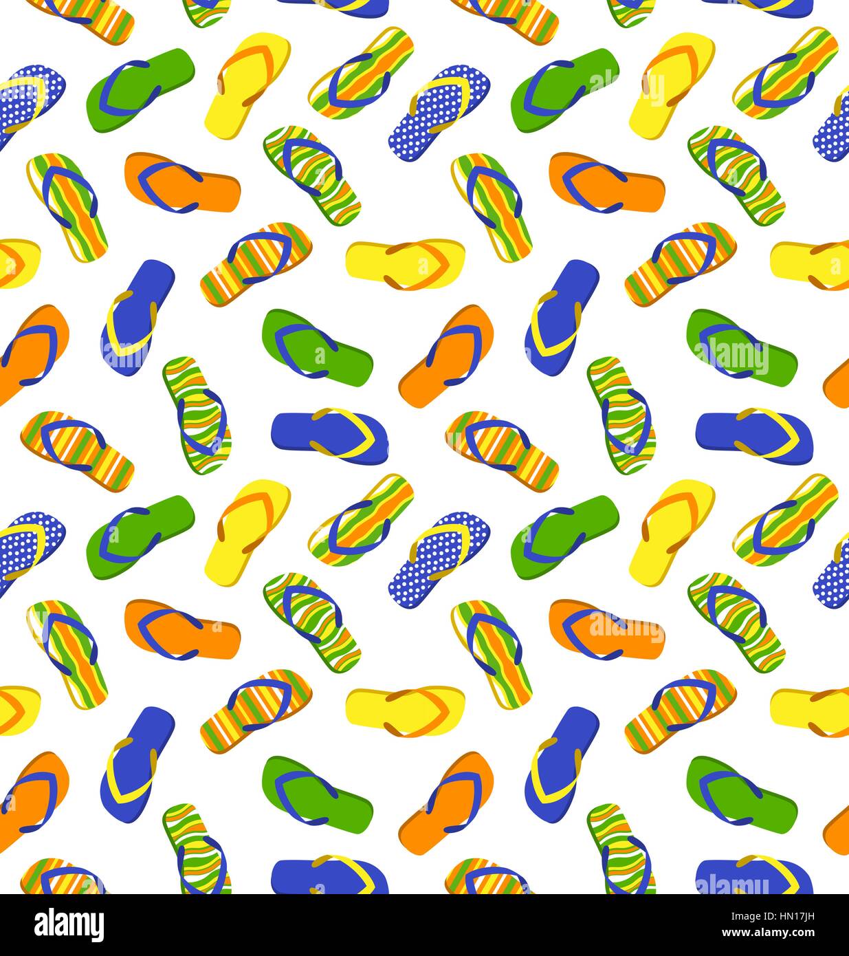 Seamless bright beach flip-flops summer pattern isolated on whit Stock ...