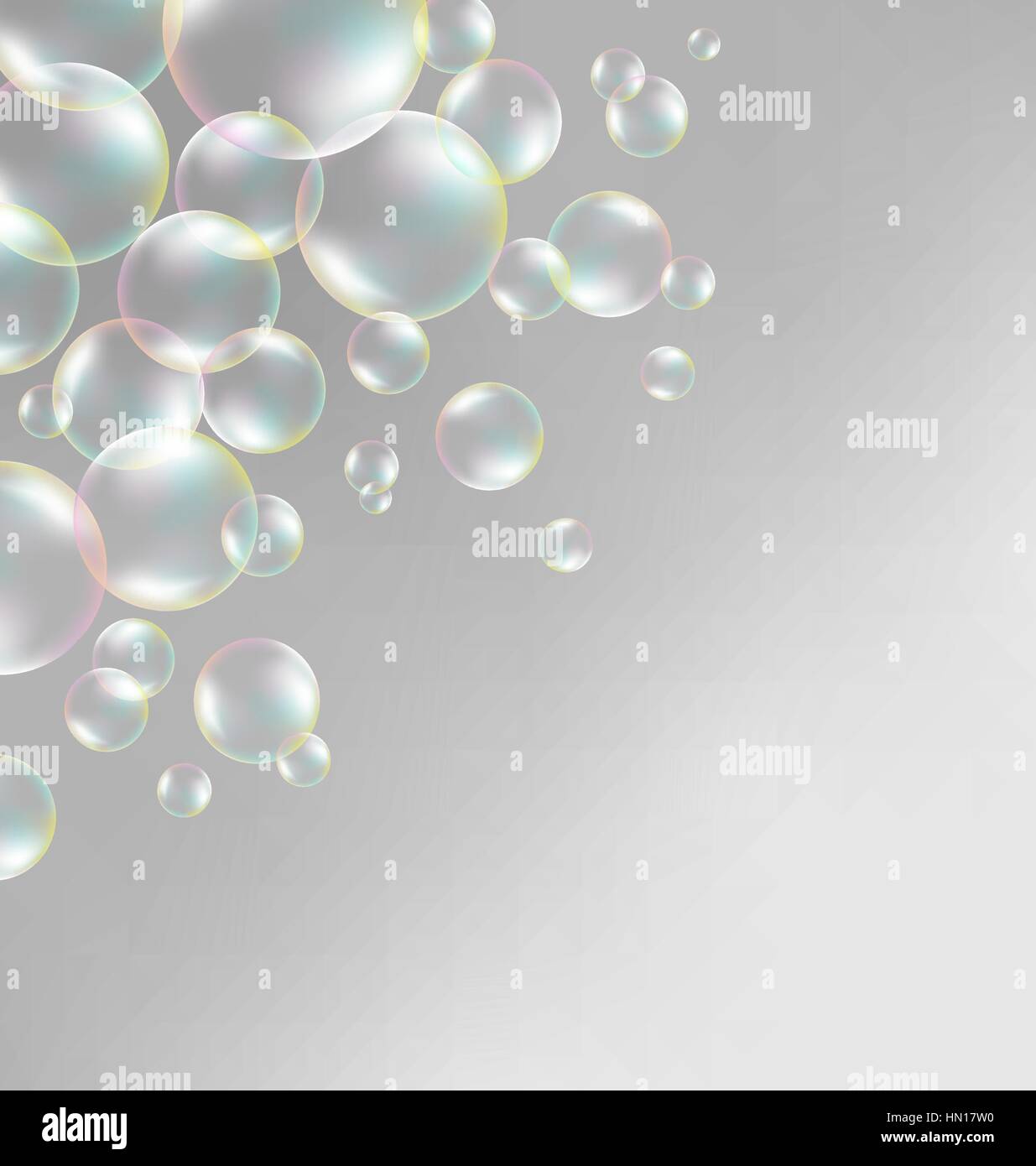 Transparent iridescent soap bubbles on grayscale Stock Vector Image ...