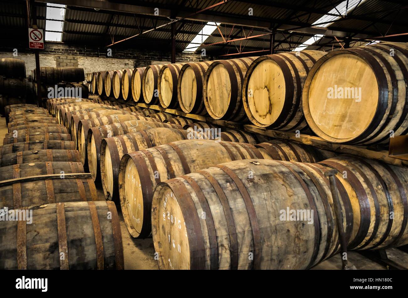 Whiskey casks Stock Photo