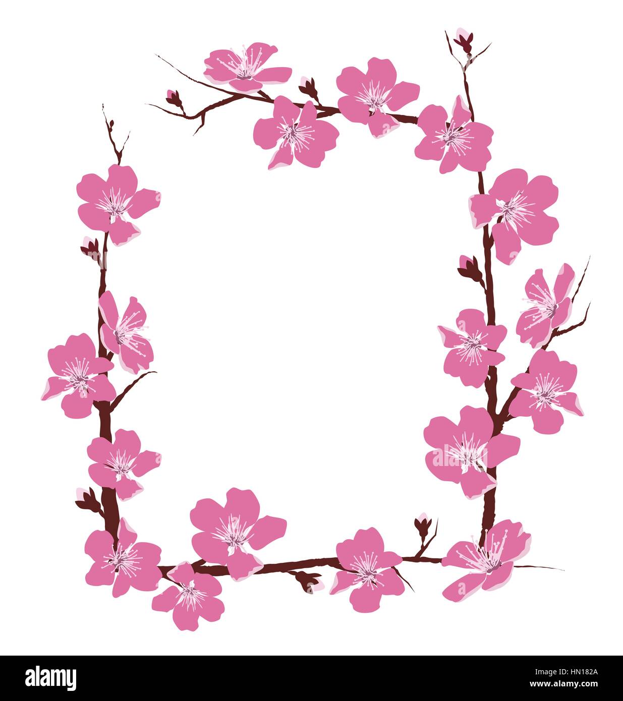 Flowers frame isolated on white Stock Vector Image & Art - Alamy
