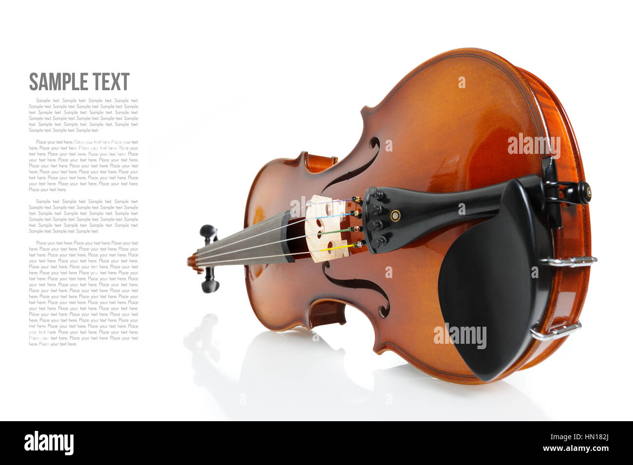 new classical violin on white background template Stock Photo - Alamy