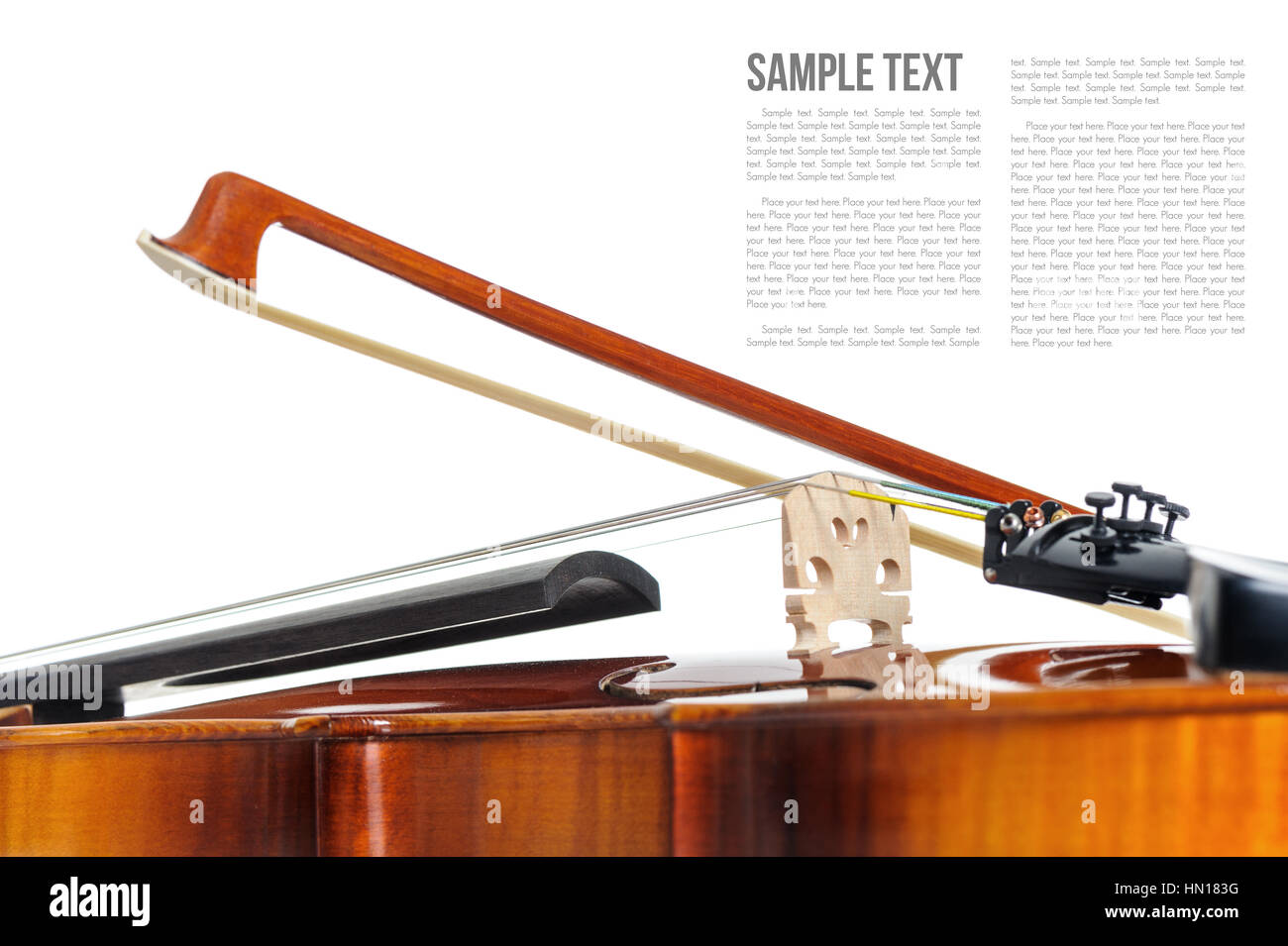new classical violin on white background template Stock Photo - Alamy