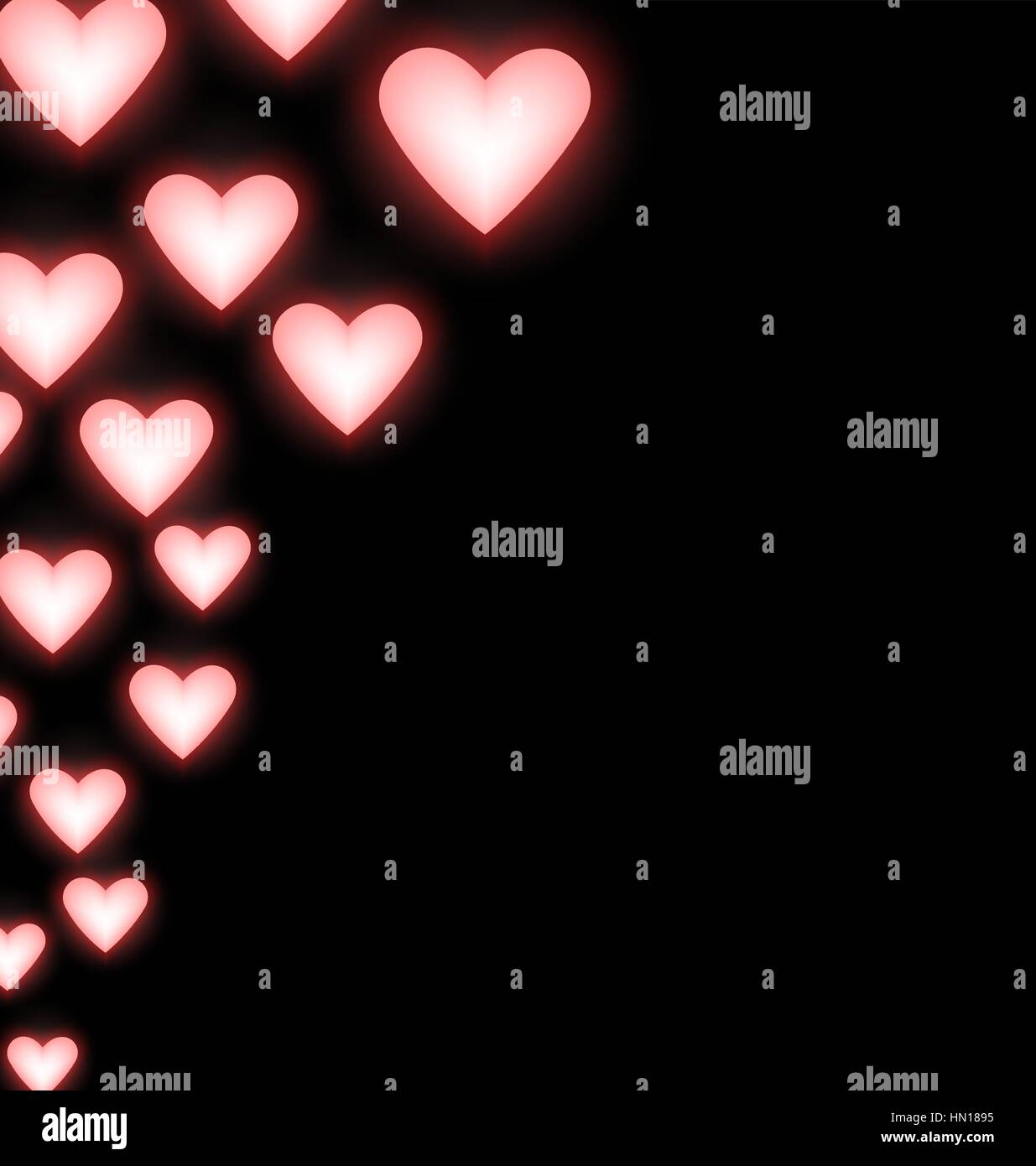 Romantic pink hearts black Stock Vector Images - Alamy