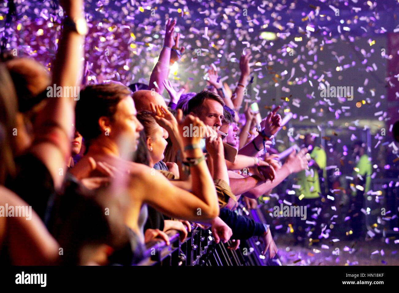 Music Festival Crowd Stock Photo