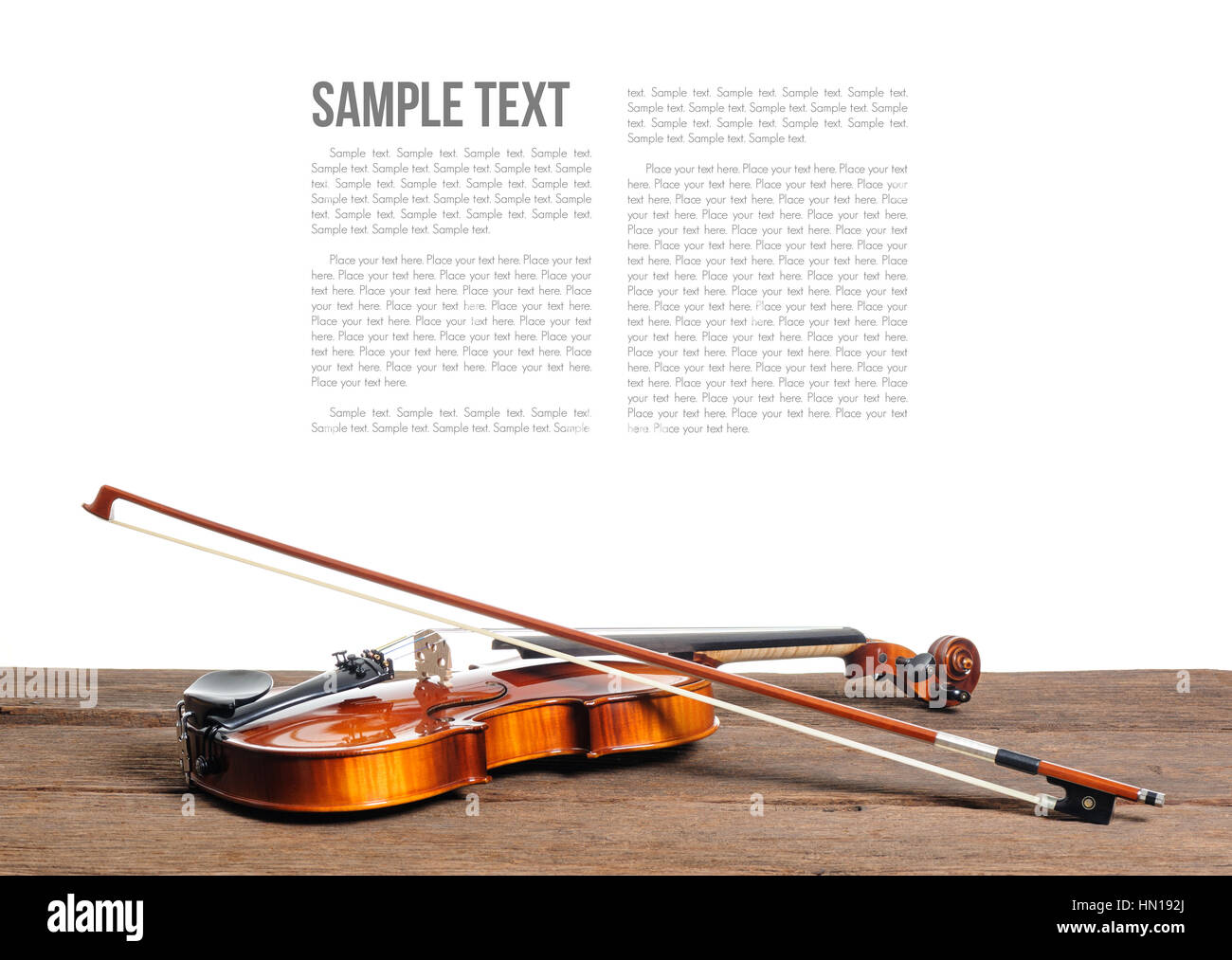 new classical violin on white background template Stock Photo - Alamy