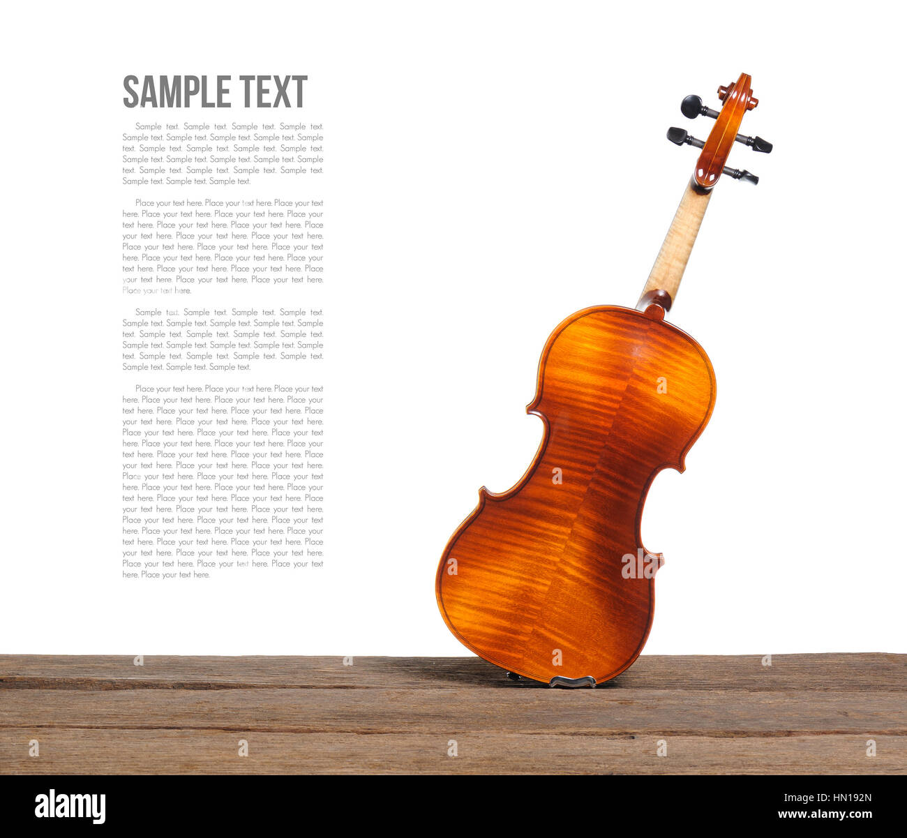 new classical violin on white background template Stock Photo - Alamy