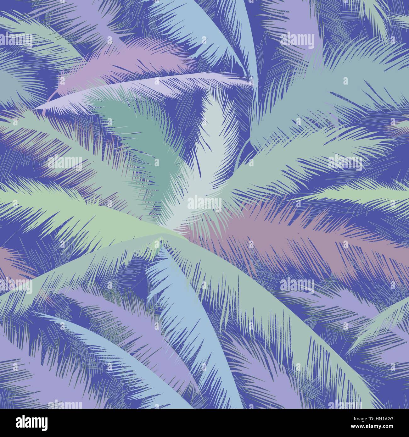 Floral tropical palm leaves seamless pattern. Summer nature ornamental ...