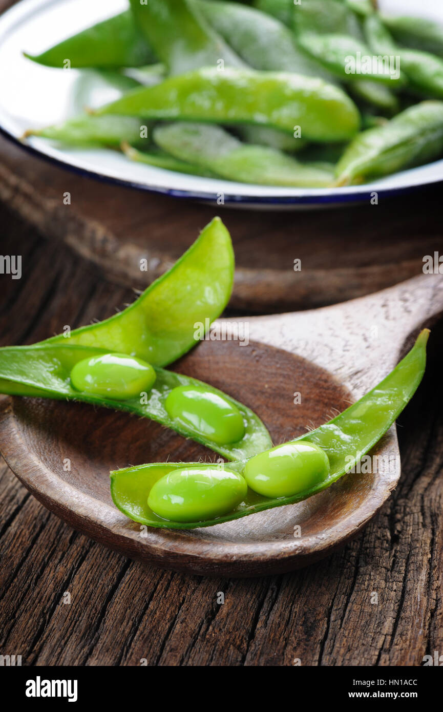 edamame soybeans, boiled green soybeans Stock Photo Alamy