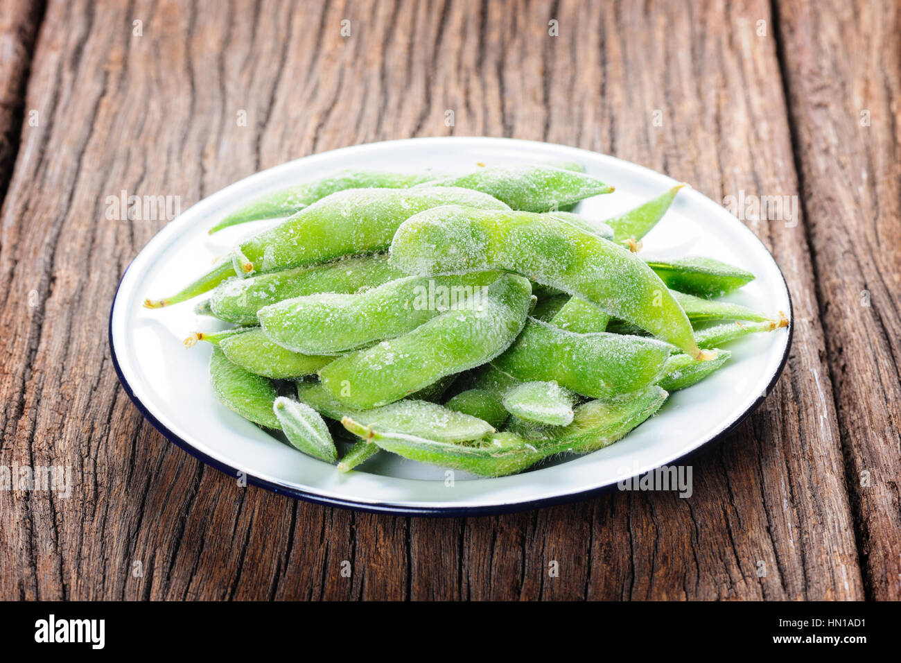 frozen edamame soybeans, boiled green soybeans Stock Photo Alamy