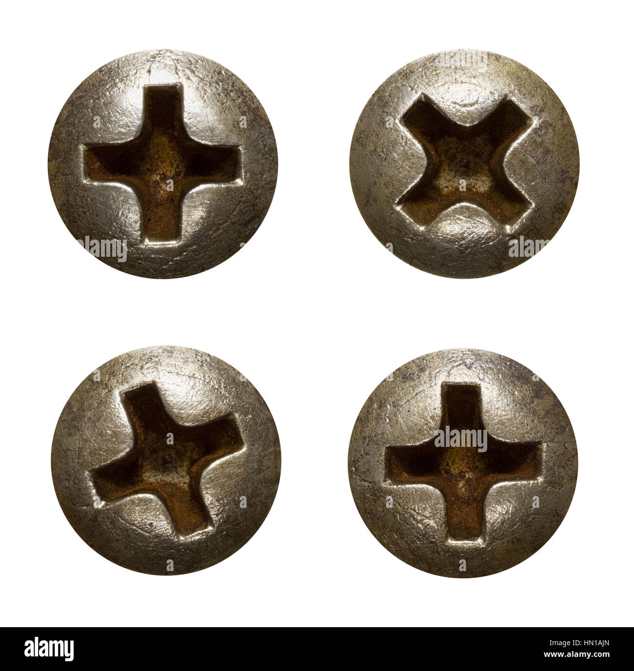 Rusty screw heads isolated on white Stock Photo Alamy