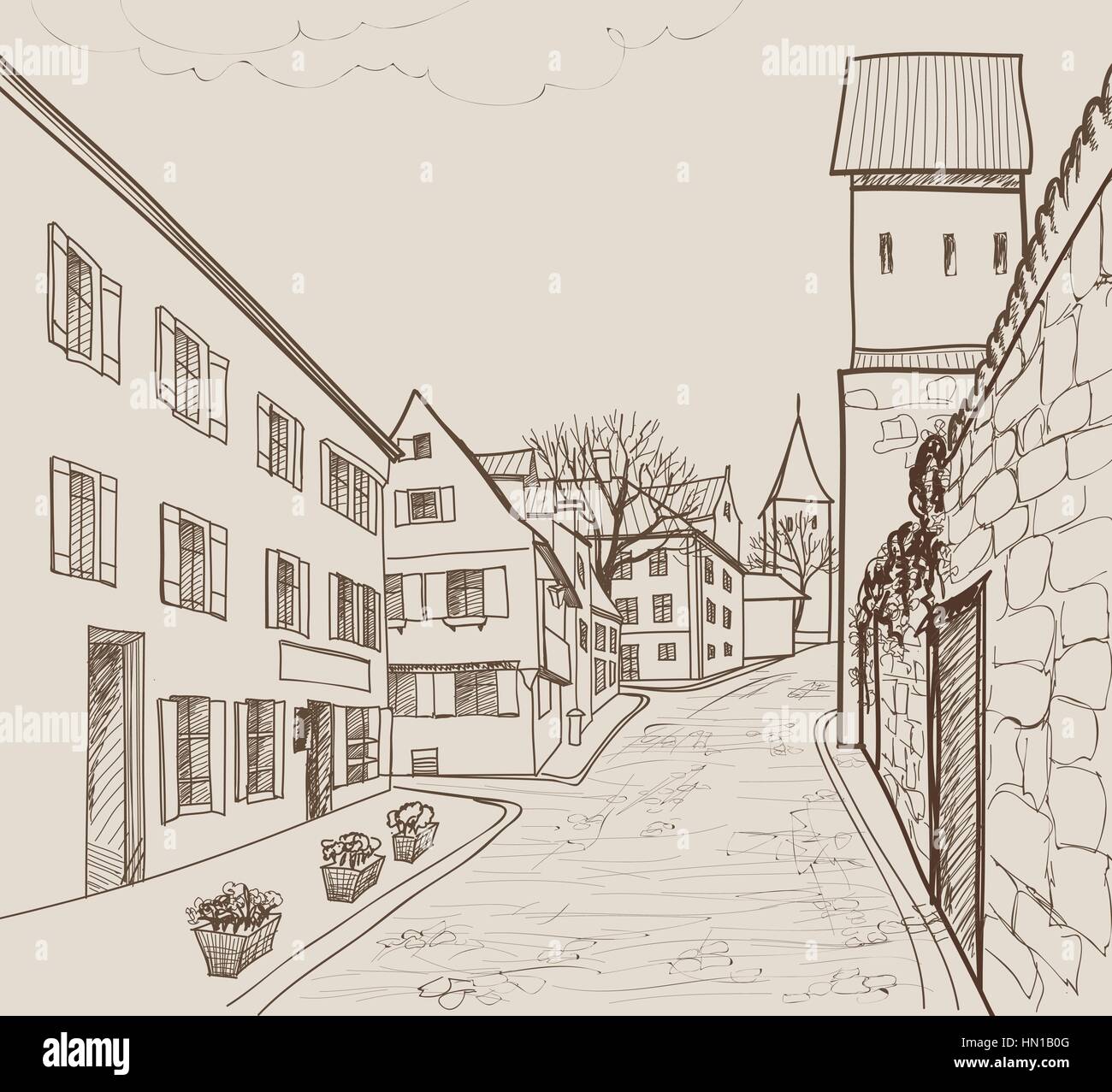 Medieval City Stock Vector Images Page 2 Alamy