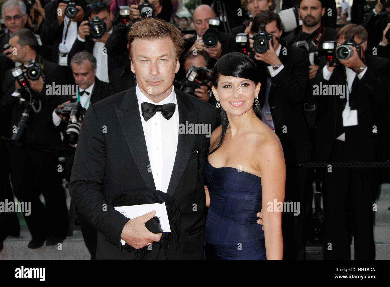 Alec Baldwin and Hilaria Thomas arrive at the premiere for the film, 'Mud' at the 65th Cannes Film Festival in Cannes, France on May 26, 2012. Photo by Francis Specker Stock Photo