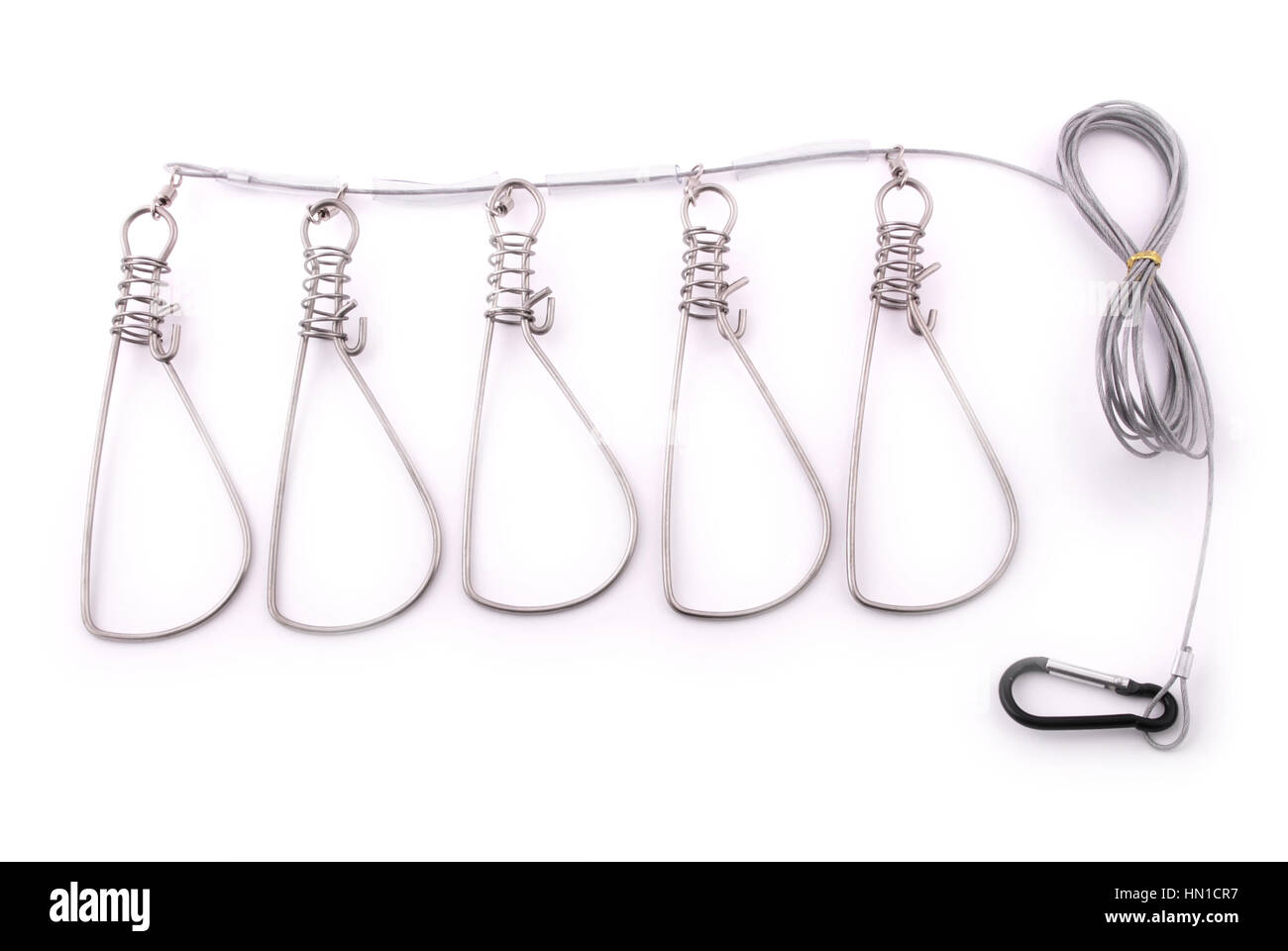 Steel fish stringer isolated on white background Stock Photo - Alamy