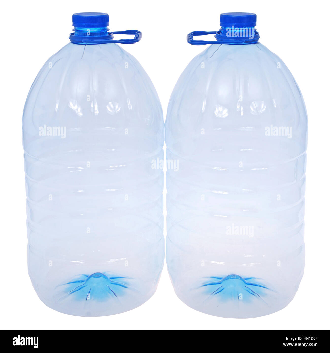 Two big bottles of water isolated on a white. Clipping path included. Stock Photo