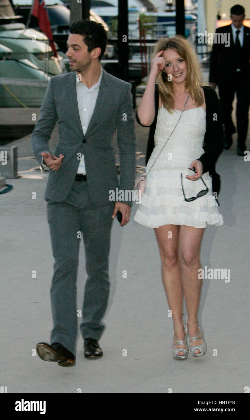 Dominic Cooper and Ludivine Sagnier at the docks in Cannes, France on May 19, 2010. Photo by Francis Specker Stock Photo