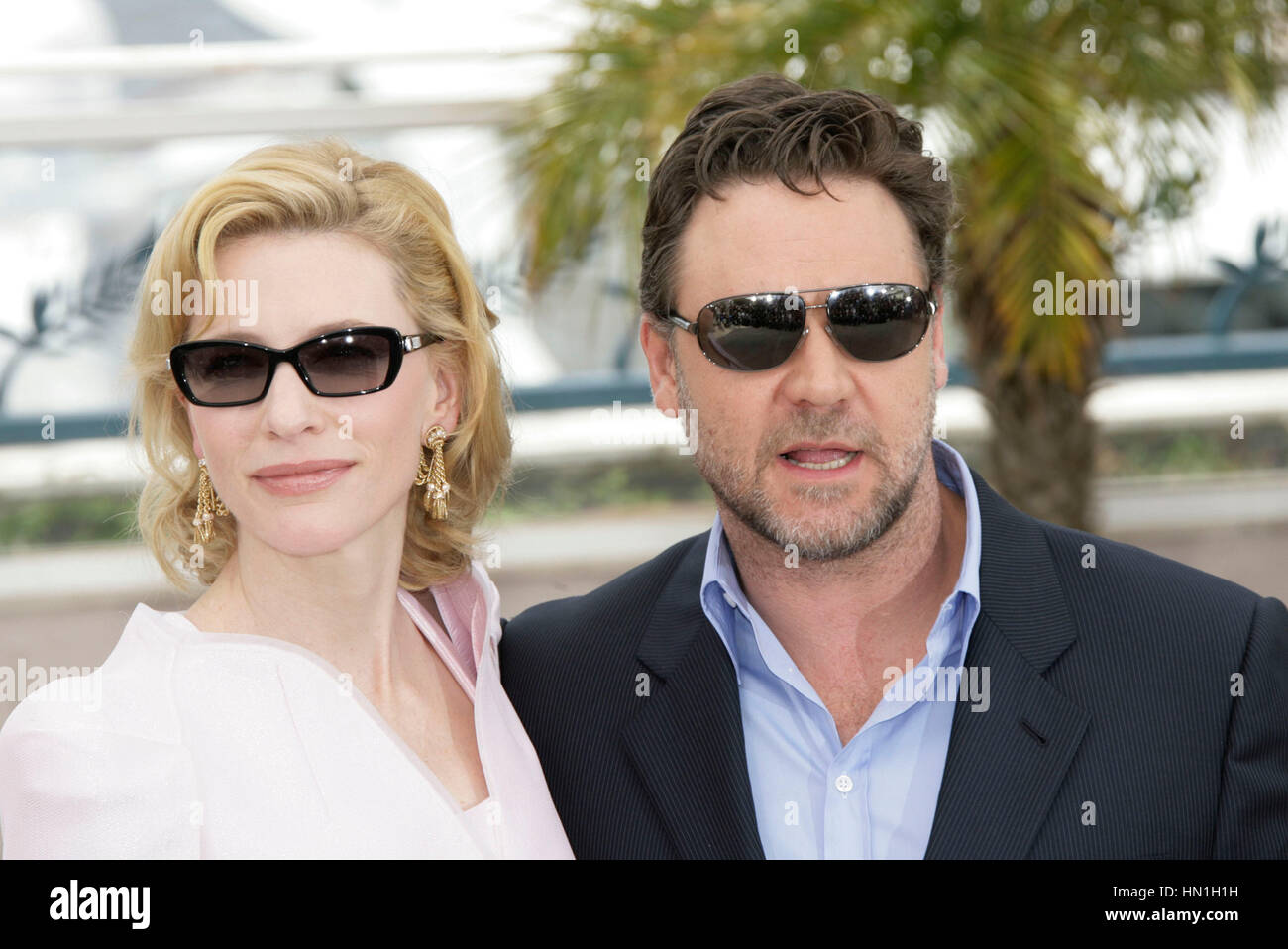 Cate Blanchett and Russell Crowe at the photocall for the film, 'Robin Hood', in Cannes, France on May 12, 2010. Photo by Francis Specker Stock Photo