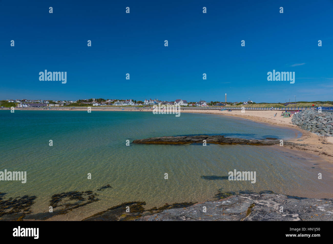 The beach at Trearddur bay on Holy island of Anglesey wales Stock Photo