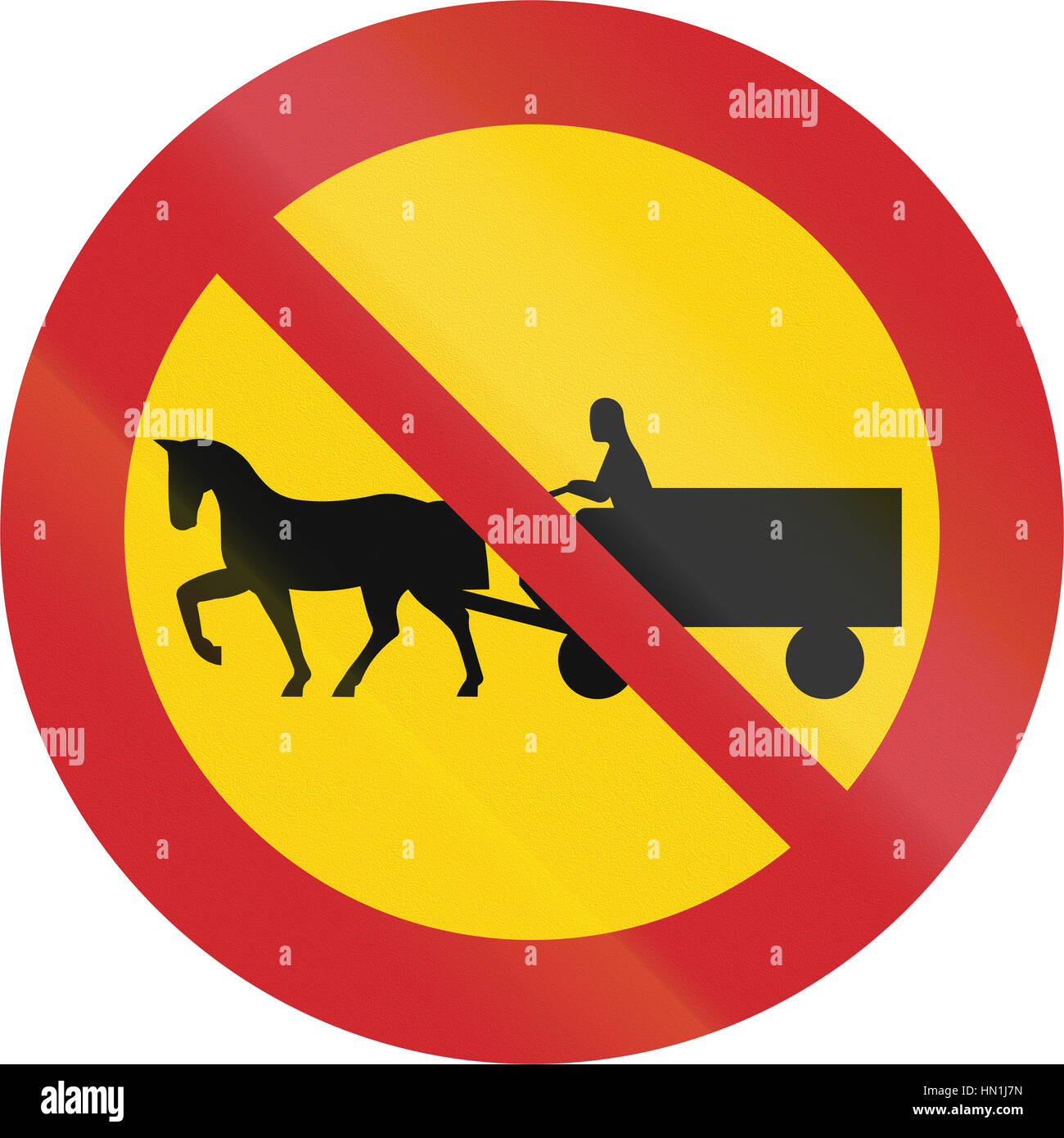 Road sign used in Sweden No animaldrawn vehicles Stock Photo Alamy