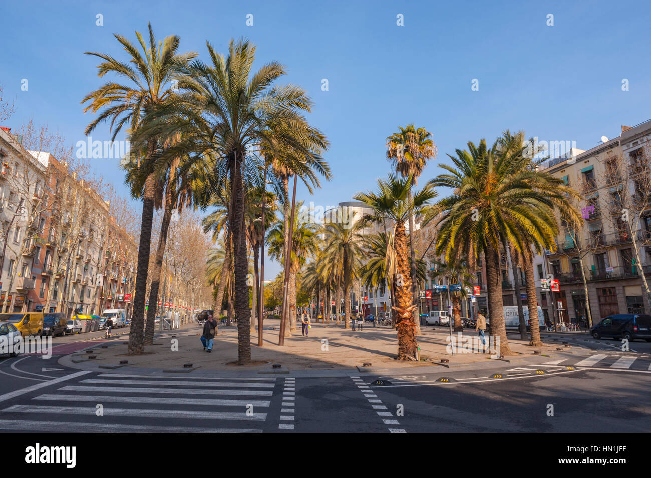 Rambla del Raval in Barcelona Stock Photo