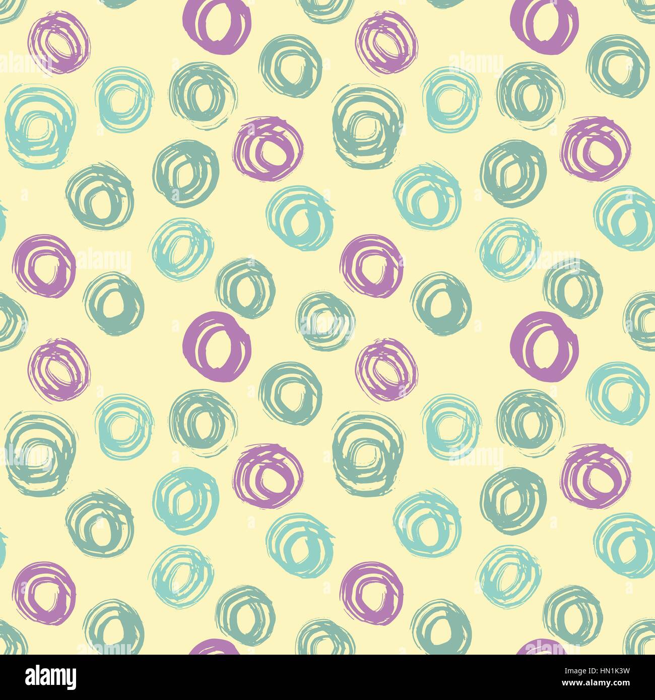 Seamless pattern with hand drawn grunge circles. Ink illustration Stock ...