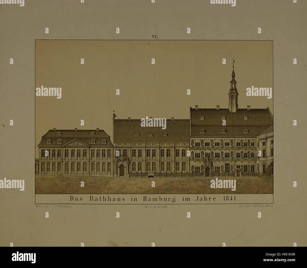 MHG 1891,547 Das Rathaus in Hamburg im Jahre 1841 Stock Photo
