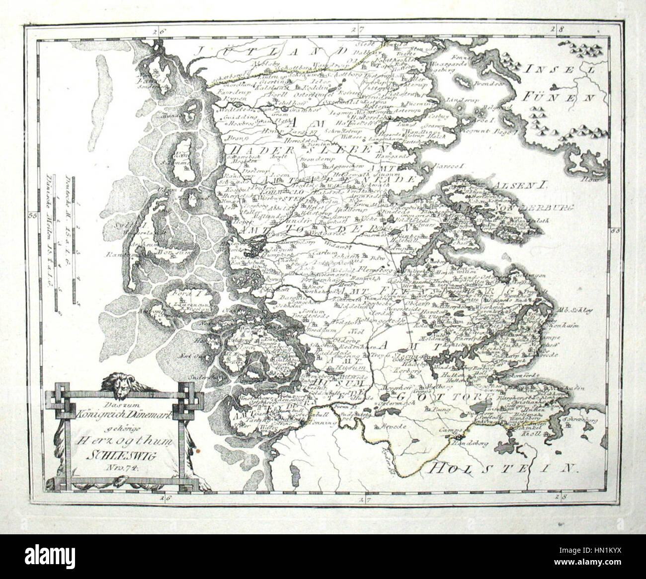 Map of Denmark in 1791 by Reilly 074 Stock Photo - Alamy