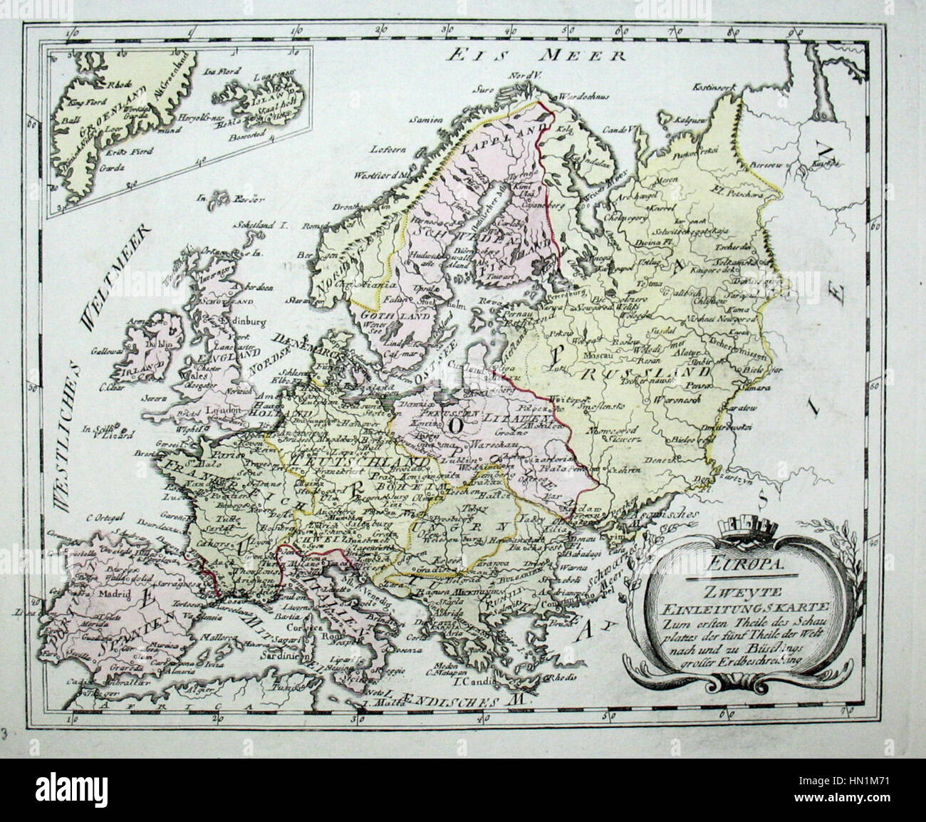 Map of Europe in 1789 by Reilly 0003 Stock Photo - Alamy