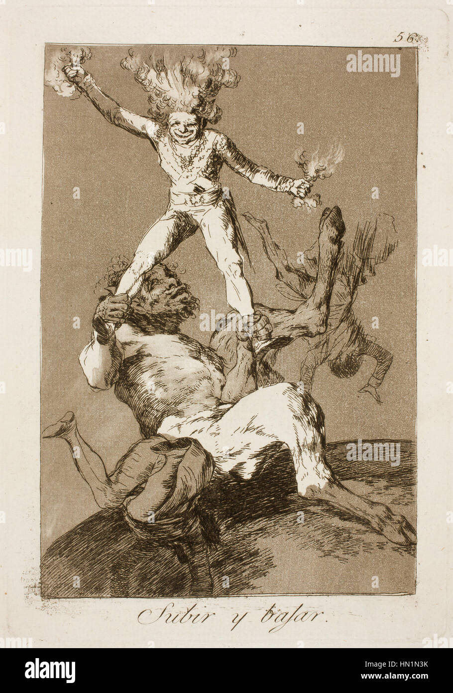 Museo del Prado - Goya - Caprichos - No. 56 - Subir y bajar Stock Photo
