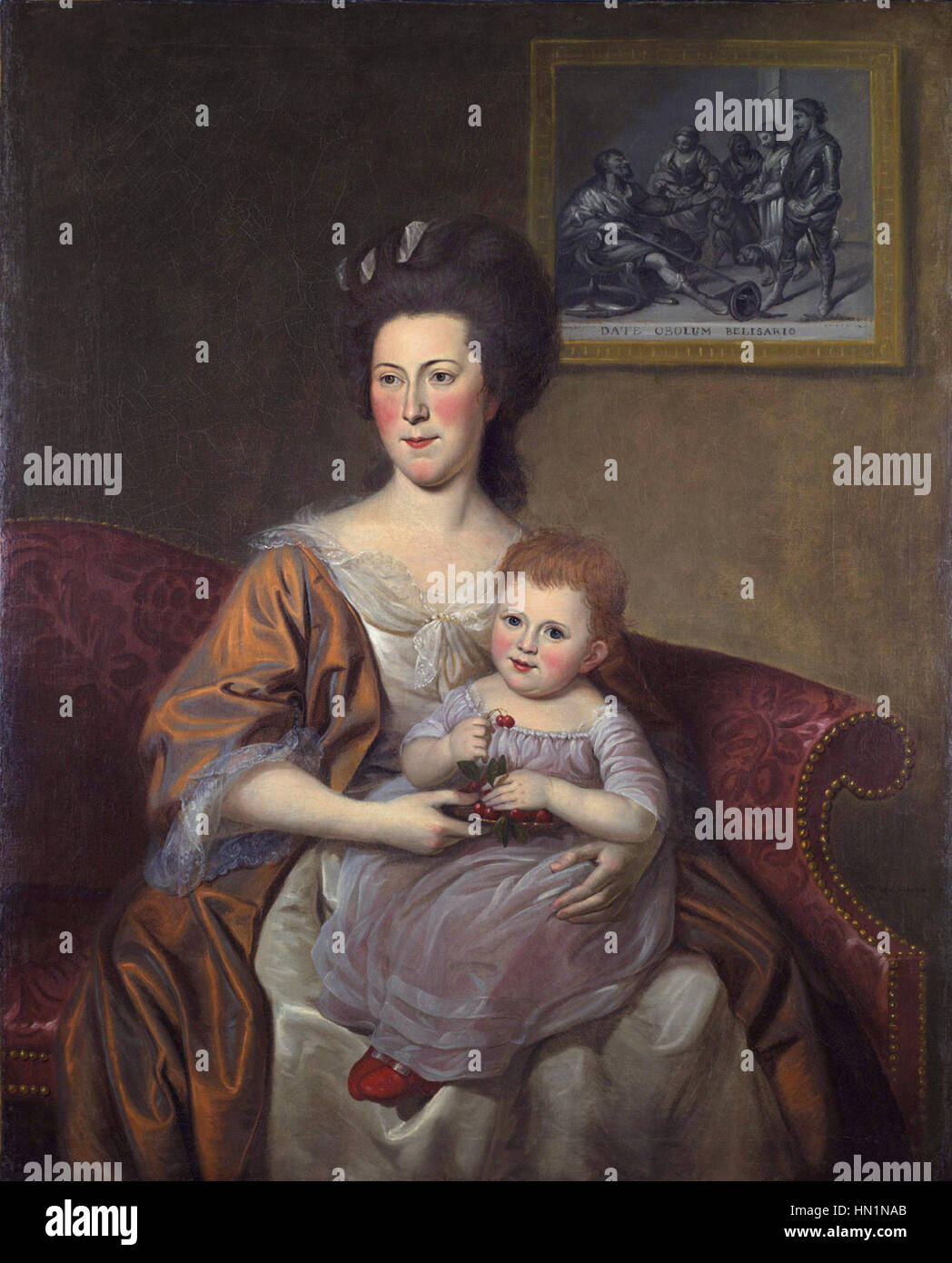 Mrs Thomas McKean (Sarah Armitage) and Her Daughter, Maria Louisa by, Charles Willson Peale (1741 - 1827) Stock Photo