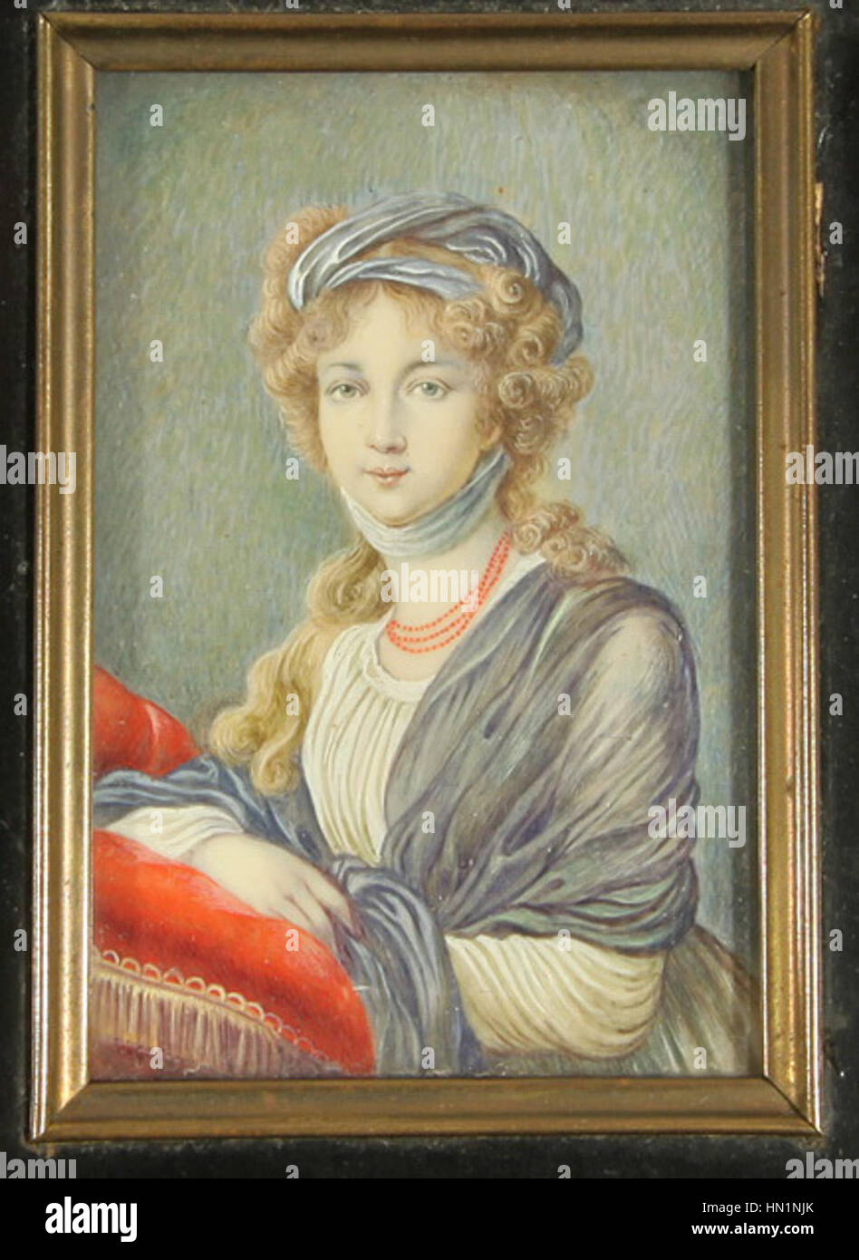Miniature of Elizabeth Alexeevna (Vigee-Le Brun type) by anonymous (19 c., priv.coll.) 2 Stock Photo