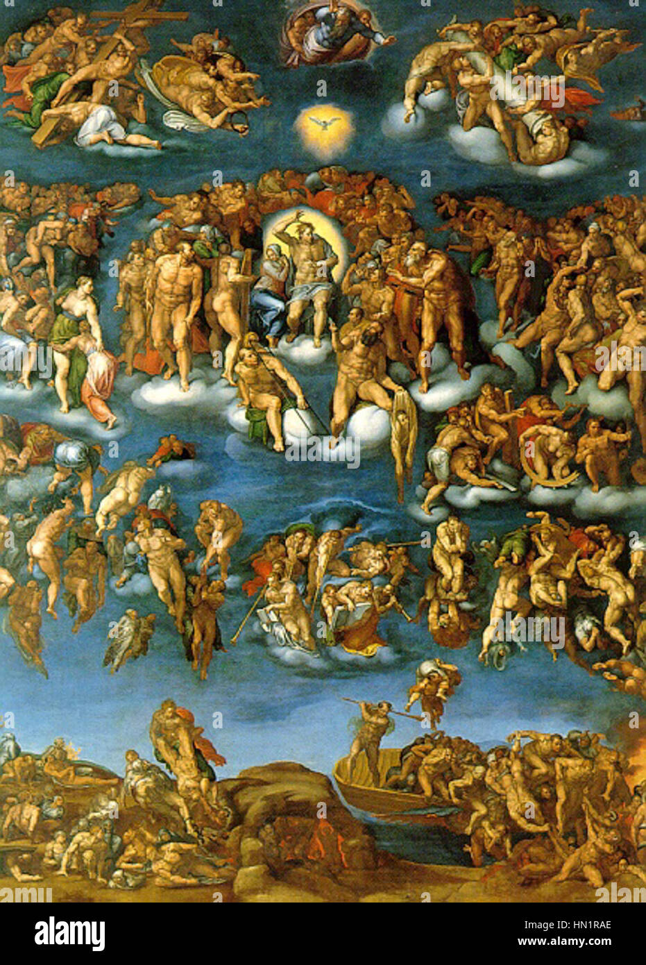 Marcello Venusti Juicio Universal Tempera Grassa sobre tabla 1549 Museo di Capodimonte Stock Photo