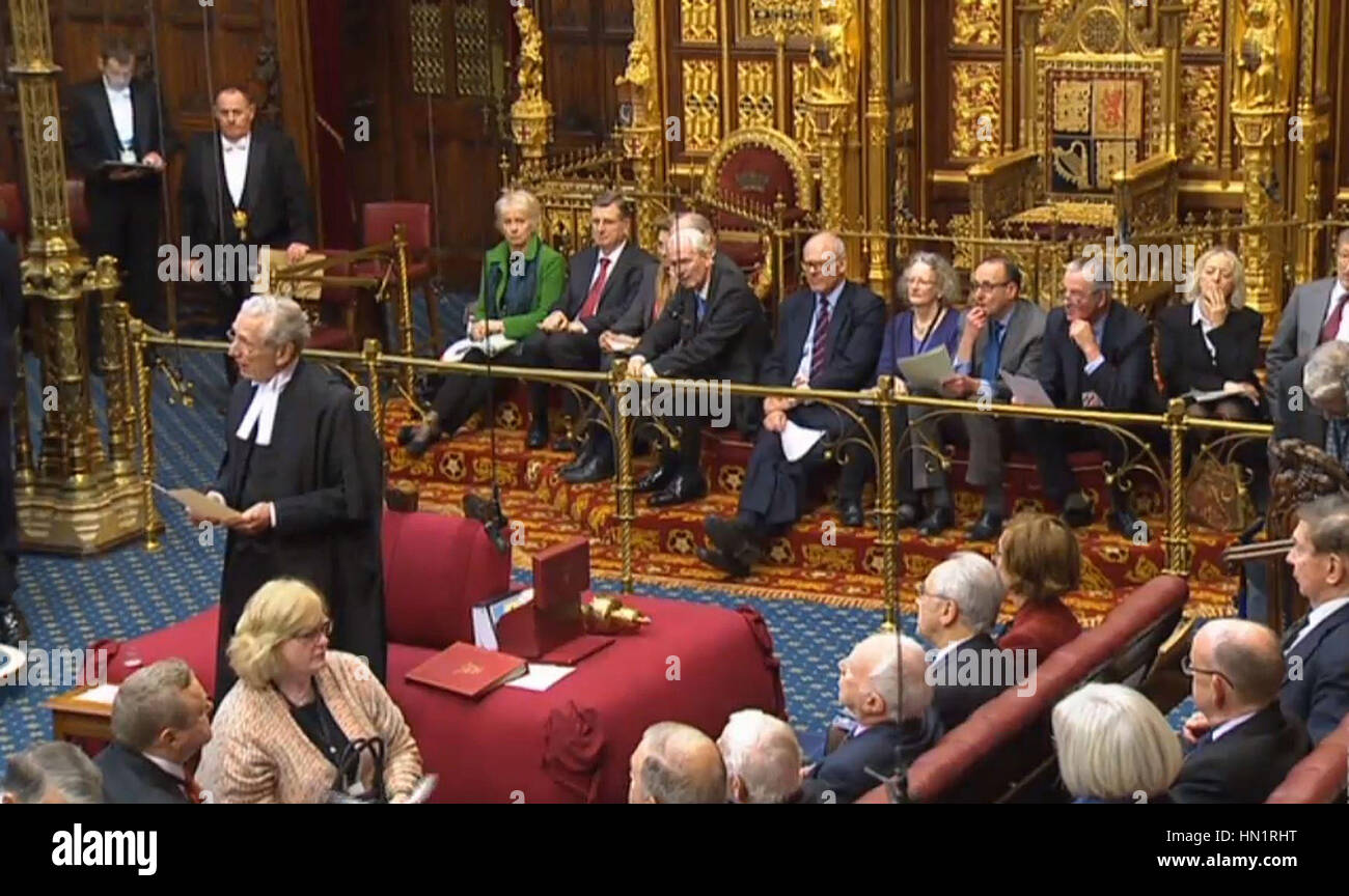 The Lord Speaker, Lord Fowler, speaks in the House of Lords, London
