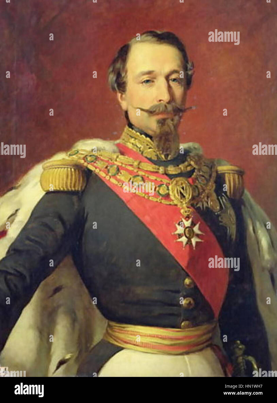 Napoleon III, the Emperor of France from 1852 to 1870, played a significant role in the history of France and its imperial era. His reign is marked by modernization efforts in Paris and significant political changes during the 19th century. Stock Photo