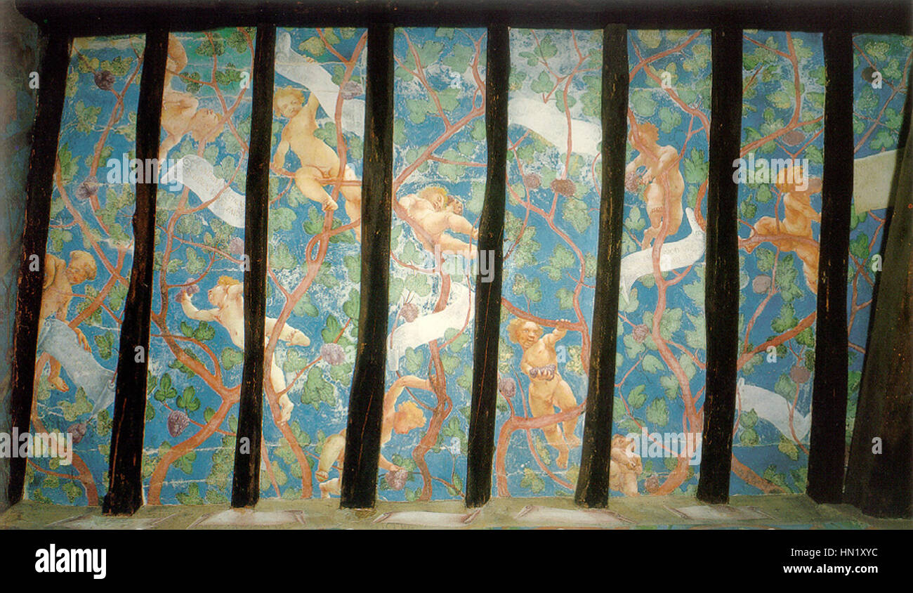 Lotto, affreschi di trescore, soffitto Stock Photo