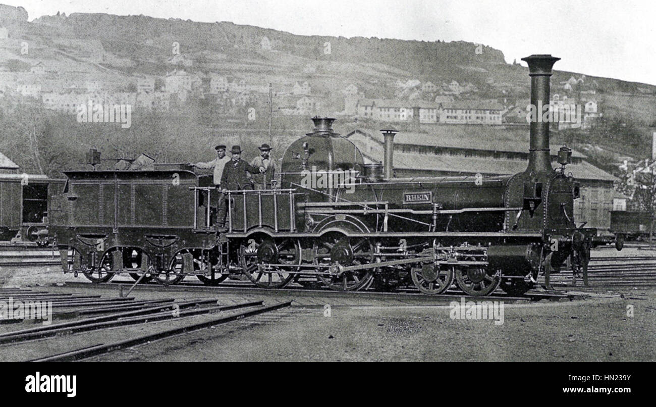 Lokomotive Rhein 1867 Stock Photo