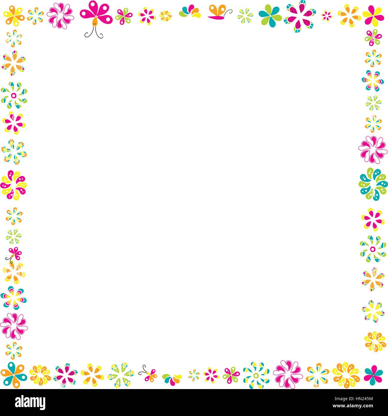 Vector flowers butterfly border Stock Vector Images - Alamy