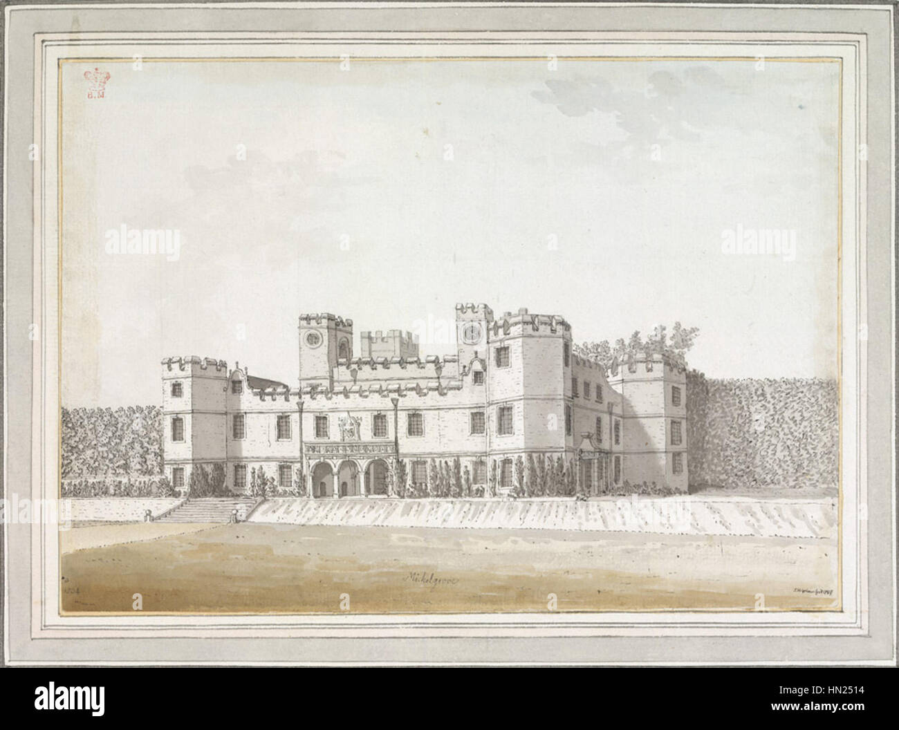 Michelgrove house near Clapham West Sussex by Samuel Hieronymus Grimm