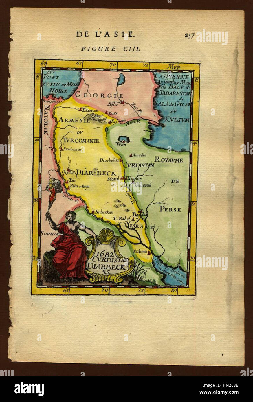 Map of Armenia, Description de L'Universe (Alain Manesson Mallet, 1683) Stock Photo