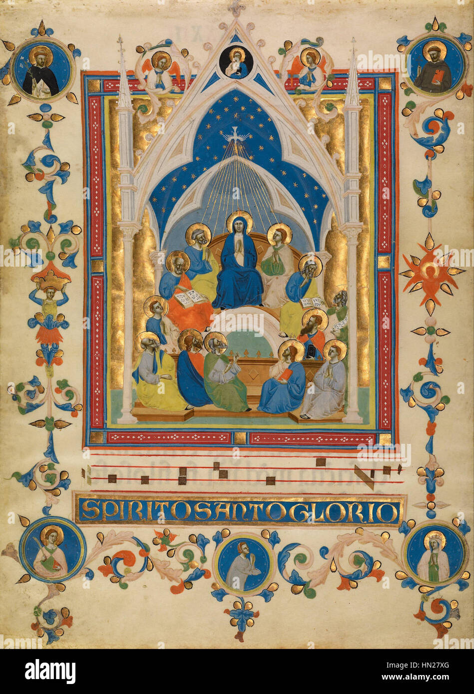Master of the Dominican Effigies (Italian, active 2nd quarter of the 14th century) - Pentecost - Google Art Project Stock Photo