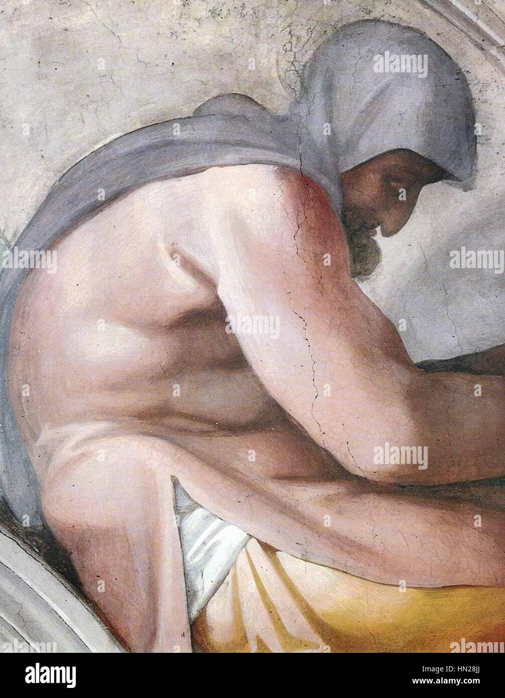 Michelangelo, lunetta, Hezekiah - Manasseh - Amon 04 Stock Photo