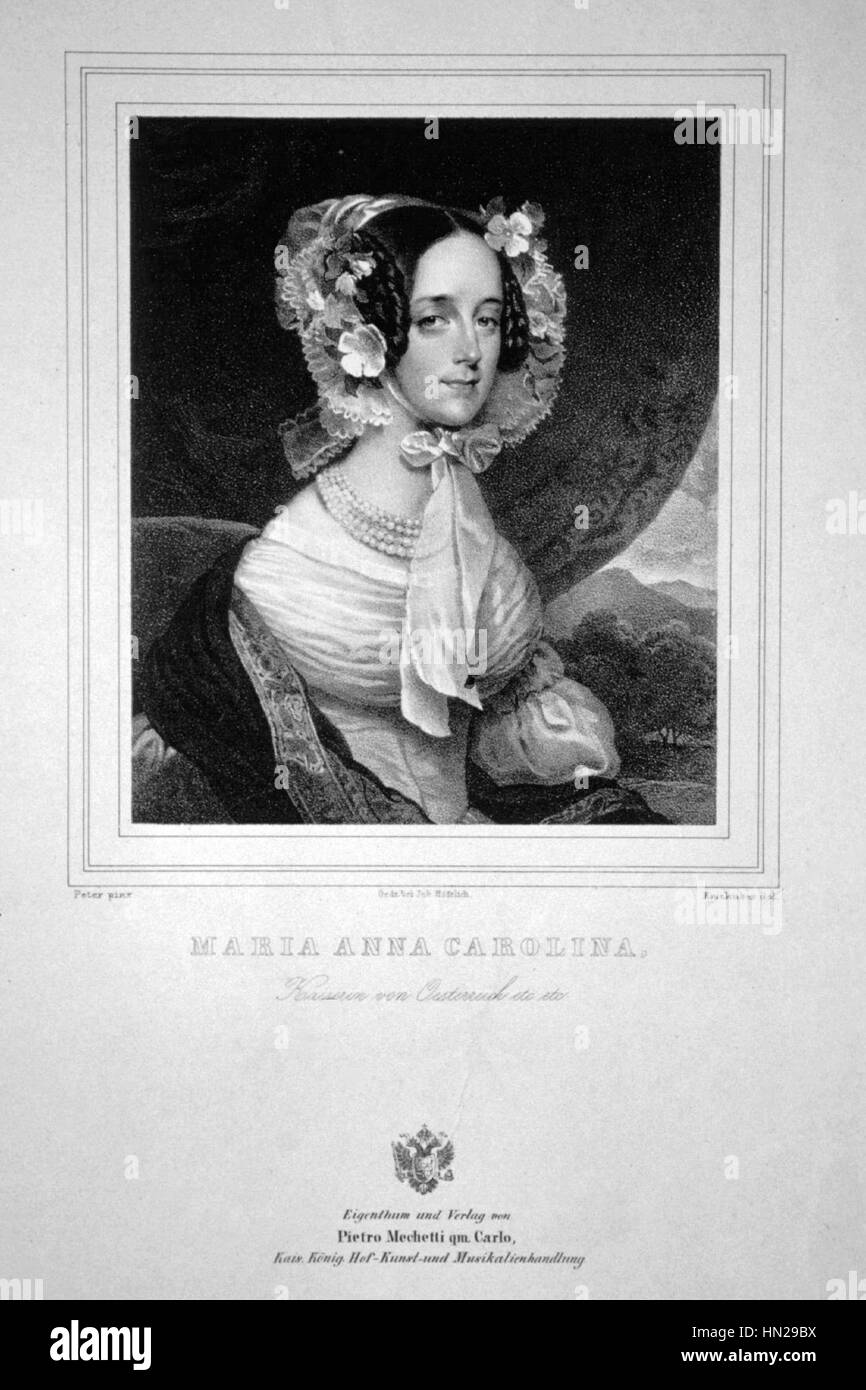 Maria Anna von Savoyen-Sardinien Litho 01 Stock Photo